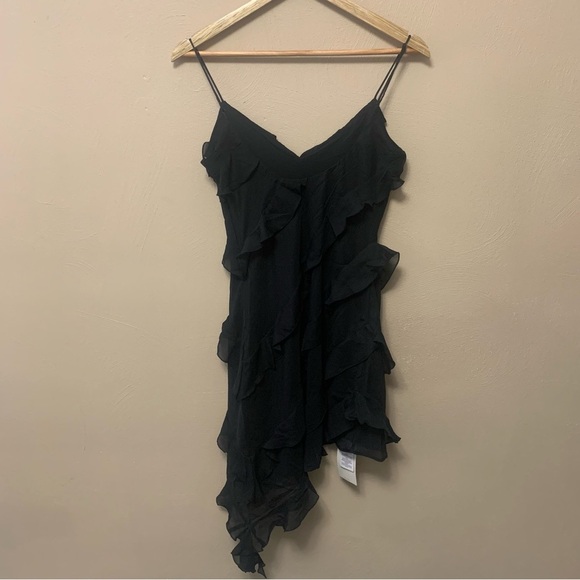 Abercrombie & Fitch Ruffle Mini Dress Black Small Petite NWT New - Picture 5 of 15